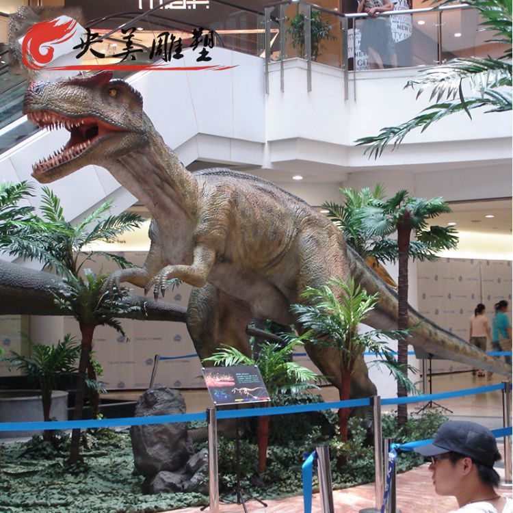 景点博物馆摆放玻璃钢仿真恐龙雕塑图片