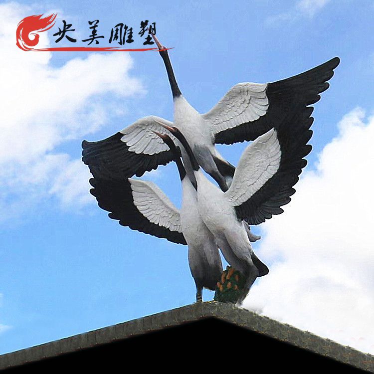 玻璃钢仿真动物装饰摆件仙鹤雕塑图片 玻璃钢仿真动物装饰摆件仙鹤雕塑图片