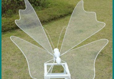 园林草坪不锈钢抽象金属网格蝴蝶雕塑