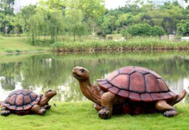 仿真动物景观池塘摆放乌龟雕塑