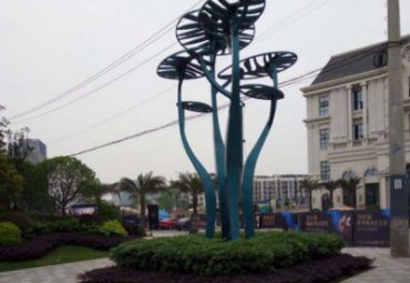 城市广场 不锈钢景观植物树雕塑