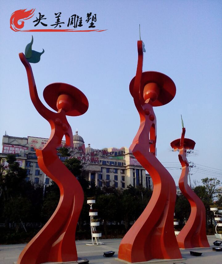 城市广场摆放不锈钢抽象舞蹈人物雕塑图片 城市广场摆放不锈钢抽象舞蹈人物雕塑图片