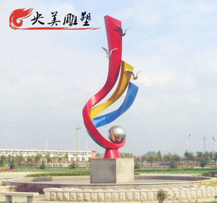 广场创意不锈钢实心球异形景观装饰摆件图片