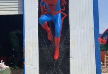 游乐园玻璃钢卡通电影人物蜘蛛侠雕塑