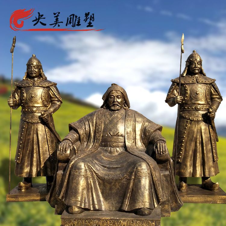 玻璃钢仿铜历史名人古代著名人物成吉思汗雕塑雕像图片 玻璃钢仿铜历史名人古代著名人物成吉思汗雕塑雕像图片