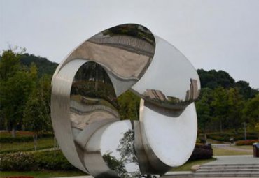 不锈钢镜面抽象花朵园林广场雕塑景观摆件