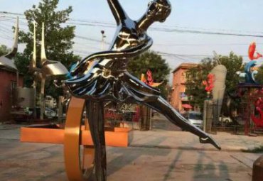 园林公园不锈钢抽象跳舞的人物雕塑