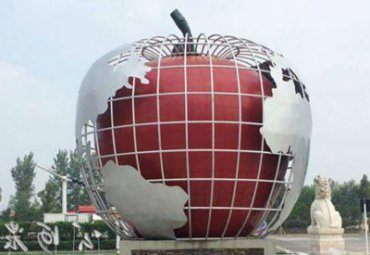 公园广场户外摆放不锈钢镂空苹果景观雕塑