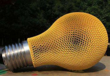 创意不锈钢镂空灯泡城市园林景观雕塑