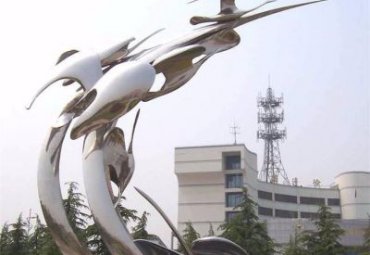 镜面不锈钢抽象飞翔大雁校园景观雕塑