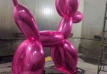 商场美陈摆件玻璃钢卡通抽象气球狗雕塑