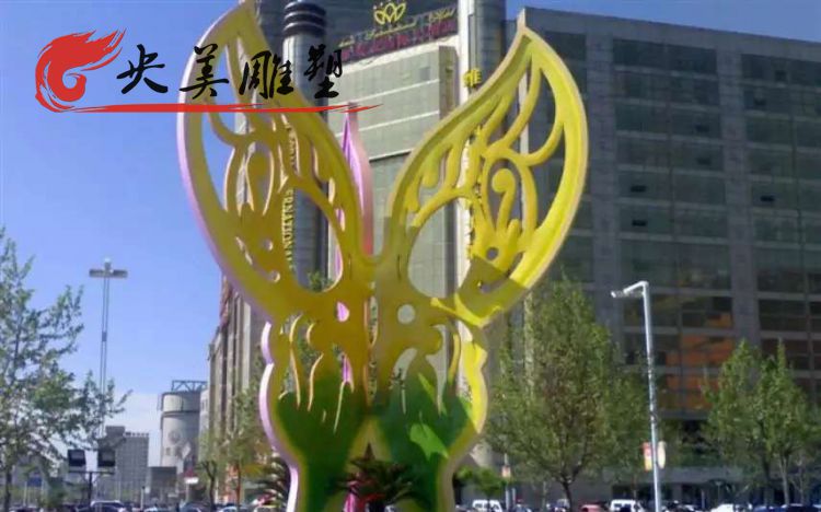 大型不锈钢镂空蝴蝶城市广场地标景观雕塑图片 大型不锈钢镂空蝴蝶城市广场地标景观雕塑图片