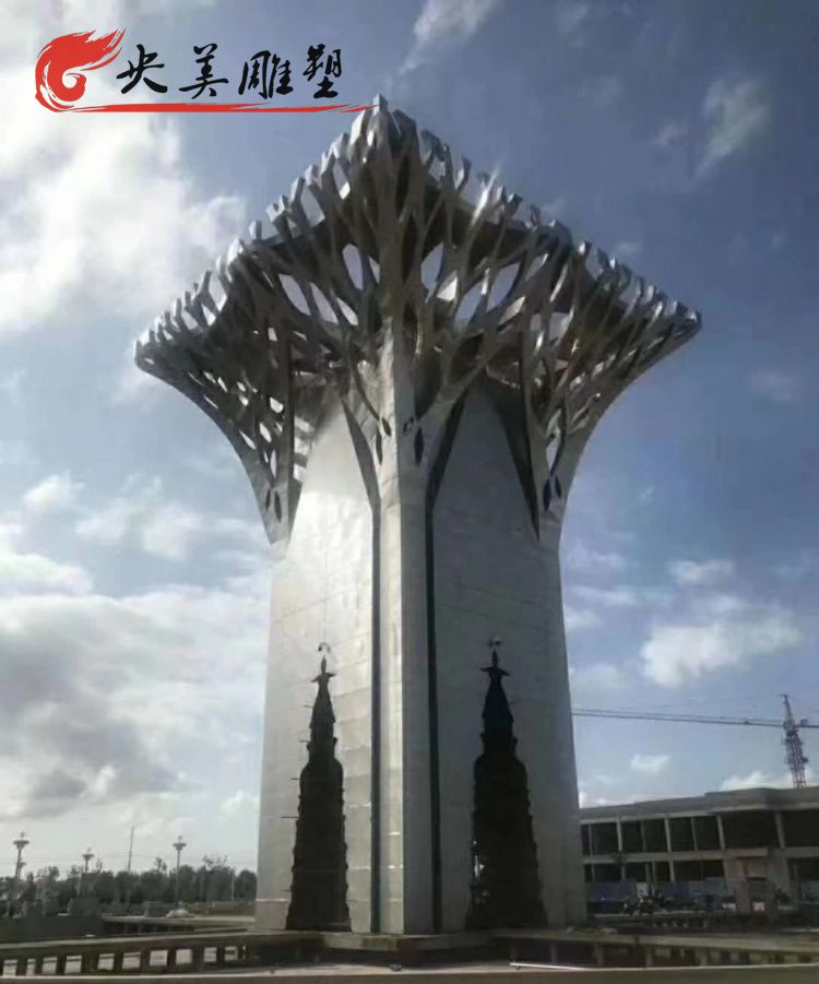 城市广场地标性景观大型不锈钢树拱门雕塑图片 城市广场地标性景观大型不锈钢树拱门雕塑图片