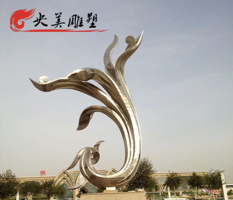 车站广场户外摆放大型抽象凤凰艺术景观园林雕塑图片 车站广场户外摆放大型抽象凤凰艺术景观园林雕塑图片