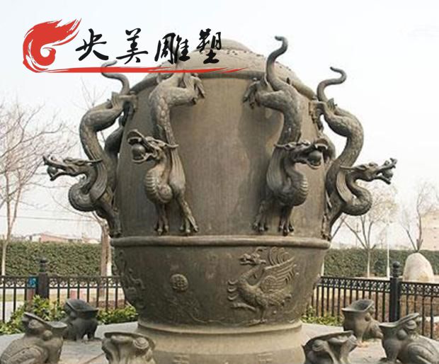 景点广场摆放铸铜地动仪传统文化地标性园林雕塑图片
