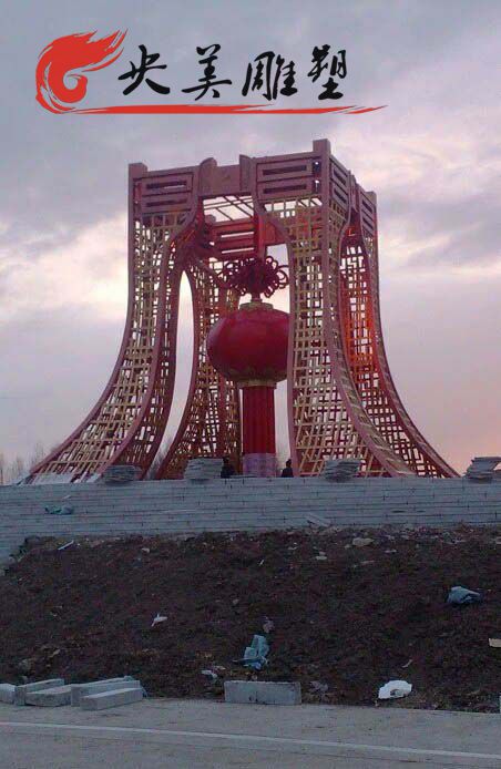 城市广场摆放创意大型不锈钢镂空灯笼景观雕塑图片 城市广场摆放创意大型不锈钢镂空灯笼景观雕塑图片