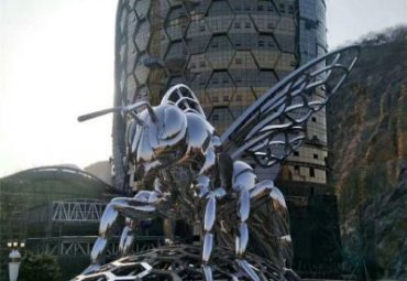 景点 广场不锈钢镂空大型蜜蜂昆虫景观雕塑