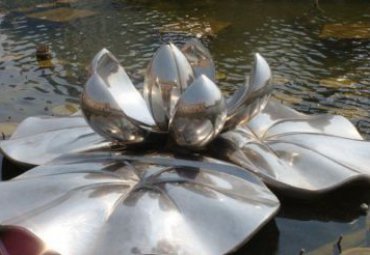 不锈钢荷叶荷花景观水景池塘装饰雕塑