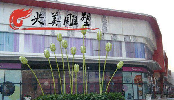 城市街道安装不锈钢发光花朵亮化景观雕塑图片 城市街道安装不锈钢发光花朵亮化景观雕塑图片