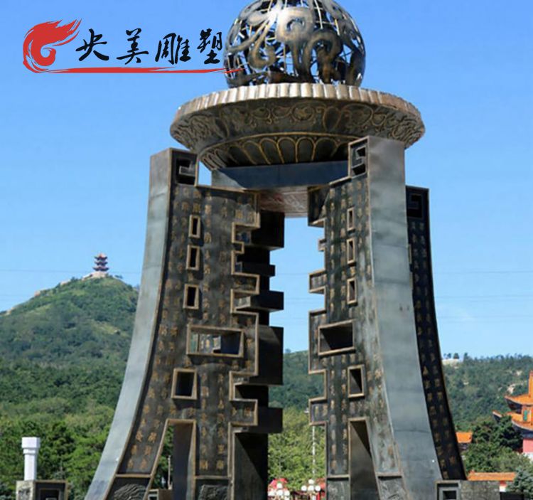 景区摆放大型不锈钢抽象鼎景观标识雕塑图片 景区摆放大型不锈钢抽象鼎景观标识雕塑图片