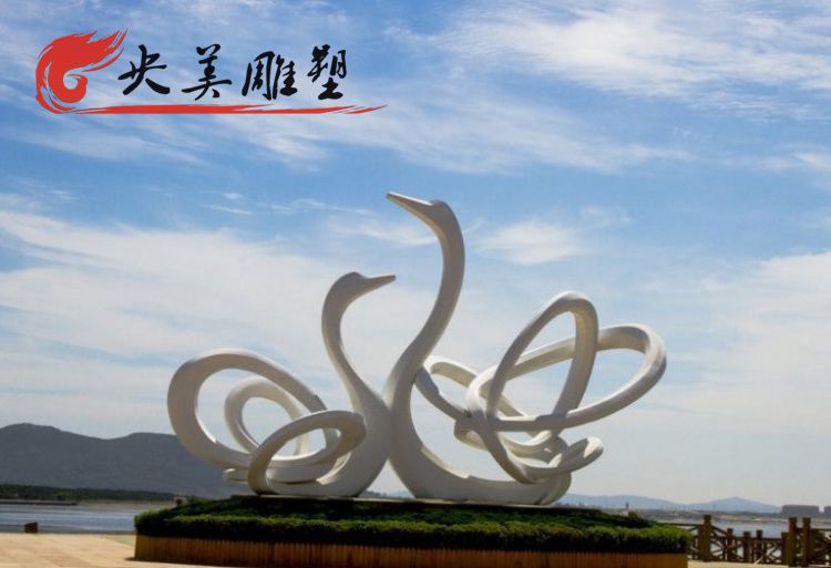 景点广场户外大型不锈钢抽象天鹅景观雕塑图片 景点广场户外大型不锈钢抽象天鹅景观雕塑图片