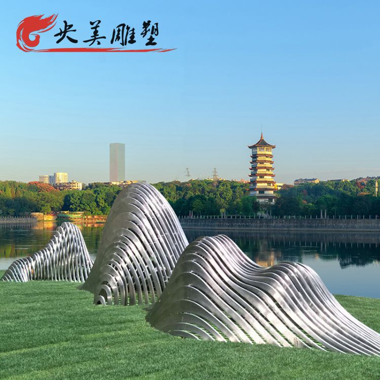 大型公园广场不锈钢假山雕塑户外抽象摆件图片 大型公园广场不锈钢假山雕塑户外抽象摆件图片
