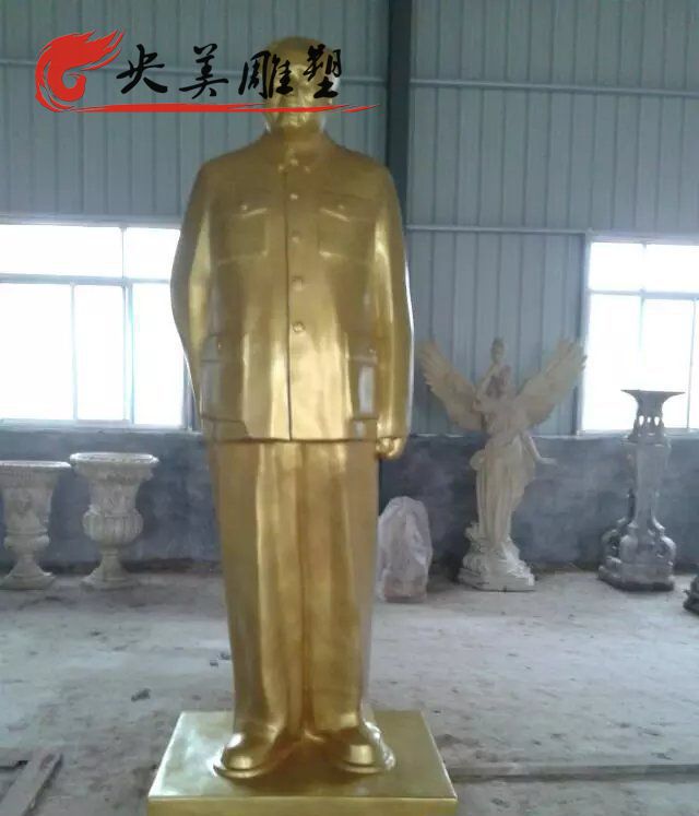 景区景点玻璃钢仿铜伟大领袖毛主席雕塑图片
