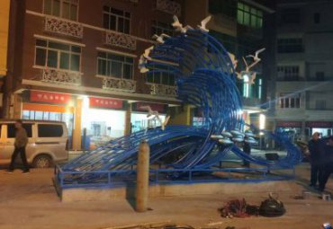 不锈钢雕塑-浙江省温州市苍南县霞关镇政府案例工程